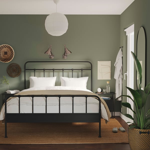 STJÄRNÖ / GRÅFJÄLLET bedroom furniture, set of 3, anthracite, 160x200 cm