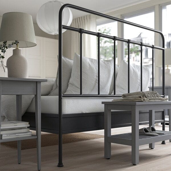 Ikea STJÄRNÖ - Bed frame, anthracite/Leirsund,160x200 cm