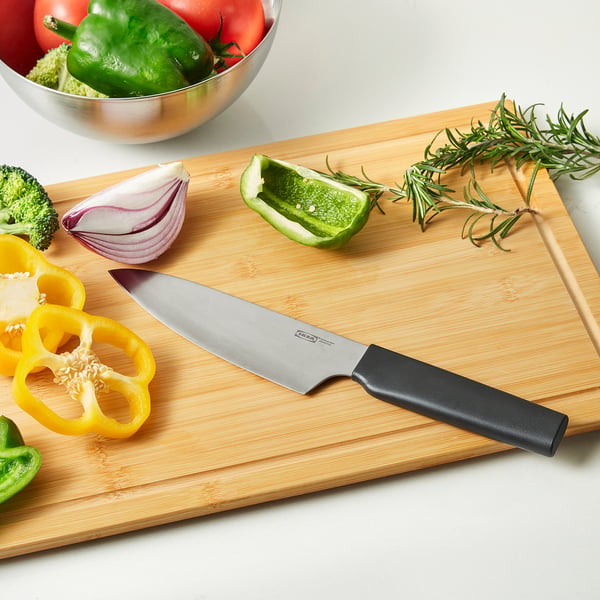 STJÄRNSTÖR cook's knife, stainless steel/dark grey, 16 cm