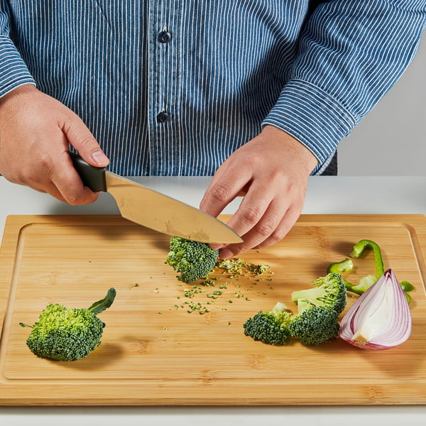 STJÄRNSTÖR cook's knife, stainless steel/dark grey, 16 cm