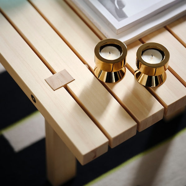 STOCKHOLM 2025 candlestick/tealight holder, brass-colour, 6.5 cm, 2 pack