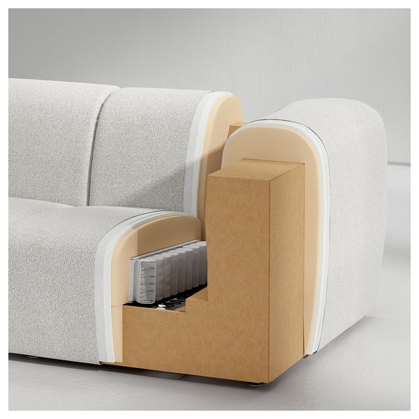 STOCKHOLM 2025 2-seat sofa, Djurmo grey/white, 178x70x99 cm