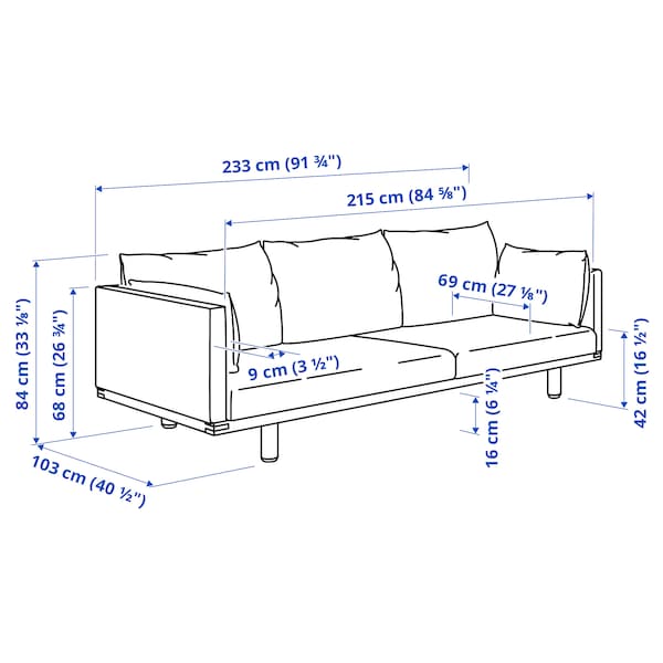 STOCKHOLM 2025 3-seat sofa, Sundhamn beige, 233x84x103 cm