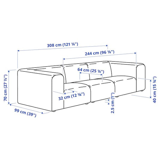 STOCKHOLM 2025 4-seat sofa, Alhamn beige, 308 cm