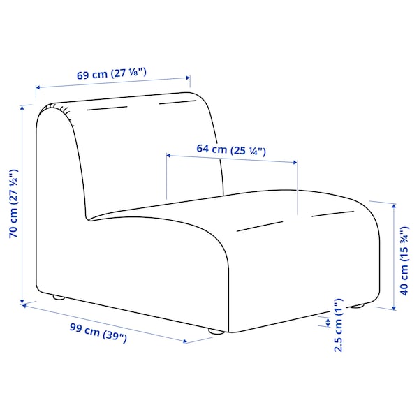 STOCKHOLM 2025 1-seat section, Alhamn dark turquoise, 69x70x99 cm