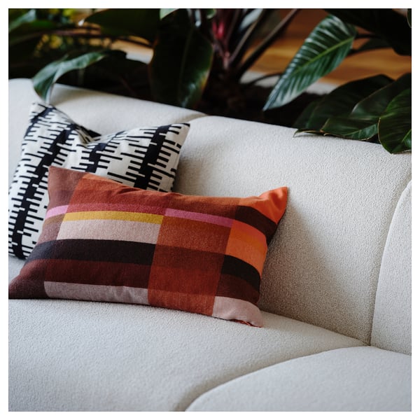 STOCKHOLM 2025 cushion cover, brown-red/bright pink, 40x58 cm