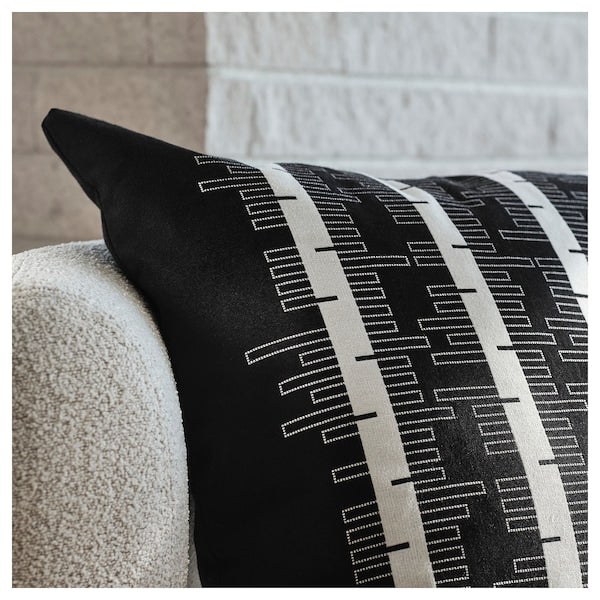 STOCKHOLM 2025 cushion cover, black/off-white, 50x50 cm