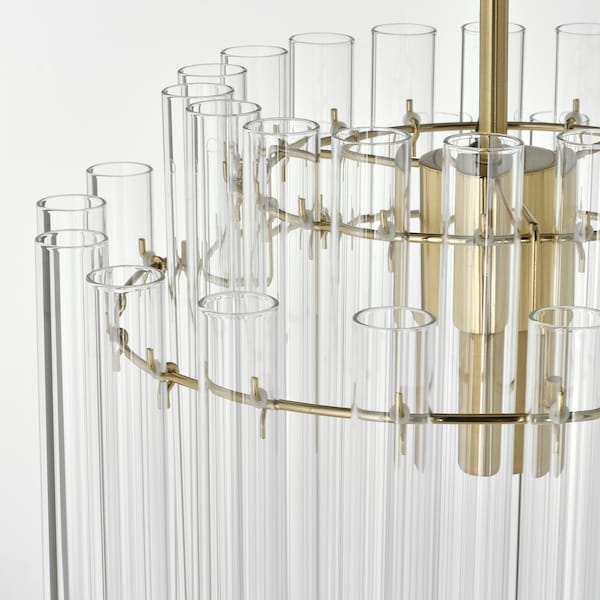 STOCKHOLM 2025 pendant lamp, glass/brass-plated, 38 cm