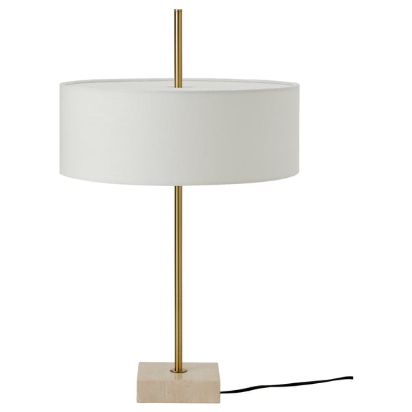 STOCKHOLM 2025 table lamp, white textile/brass-plated, 65 cm