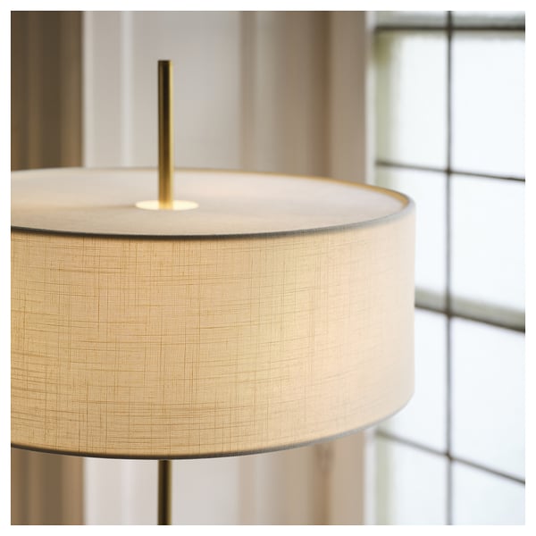 STOCKHOLM 2025 table lamp, white textile/brass-plated, 65 cm