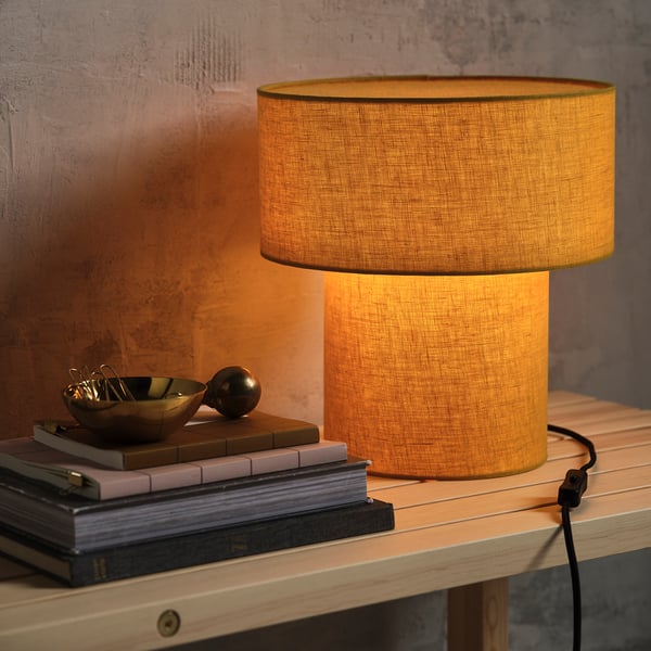 STOCKHOLM 2025 table lamp, yellow/textile, 35 cm