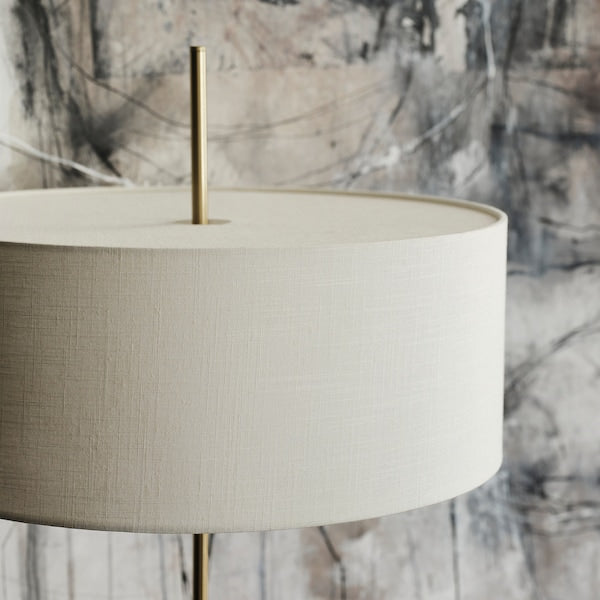 STOCKHOLM 2025 floor lamp, white textile/brass-plated, 159 cm