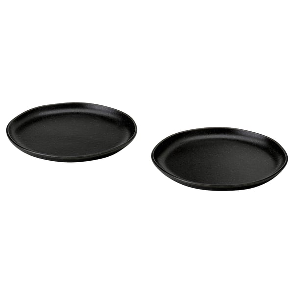 STOCKHOLM 2025 side plate, black, 18 cm, 2 pack