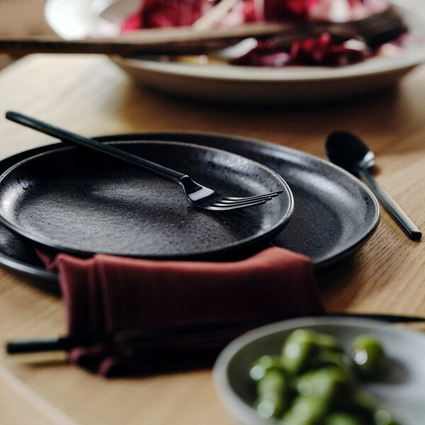 STOCKHOLM 2025 side plate, black, 18 cm, 2 pack