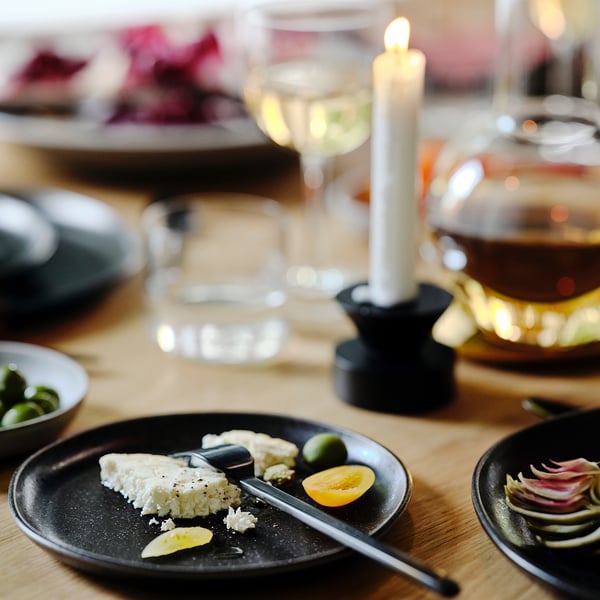 STOCKHOLM 2025 side plate, black, 18 cm, 2 pack