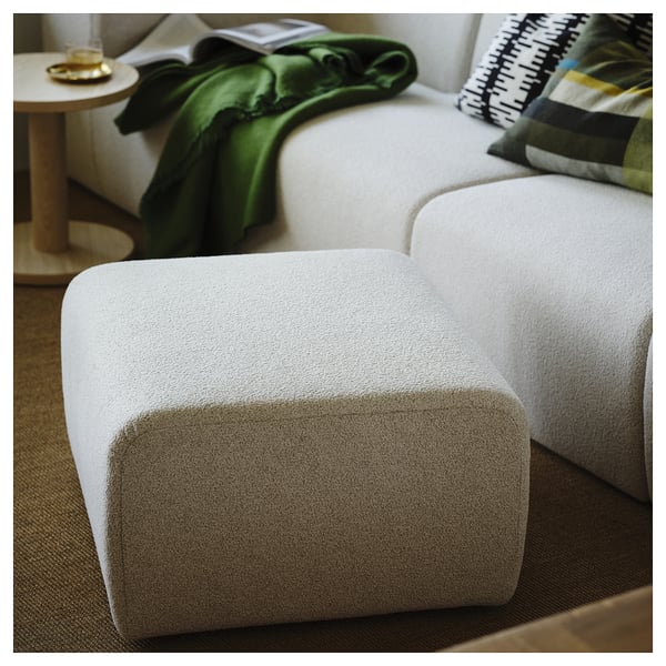 STOCKHOLM 2025 pouffe, Djurmo grey/white, 65x69 cm