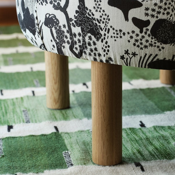 STOCKHOLM 2025 pouffe, black/white, 80 cm