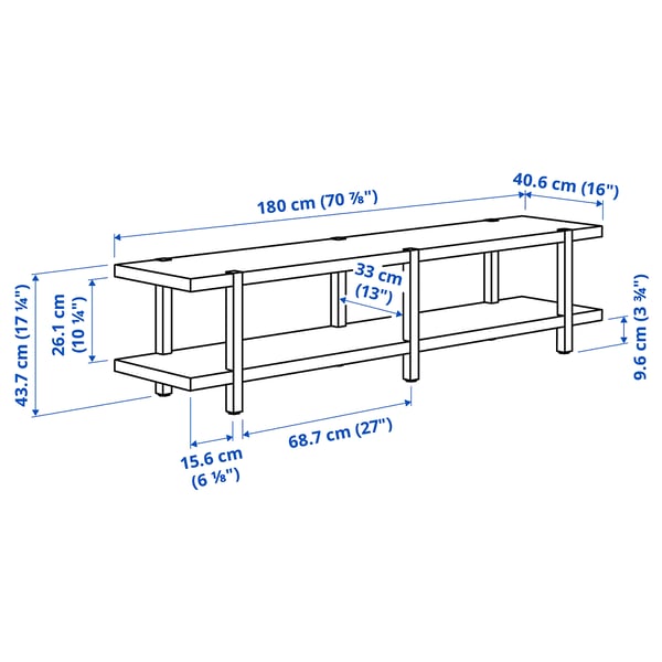 STOCKHOLM 2025 shelving unit/bench, oak veneer, 180x41x44 cm