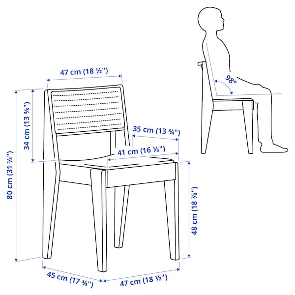 STOCKHOLM 2025 chair, oak/rattan, 47x80x45 cm