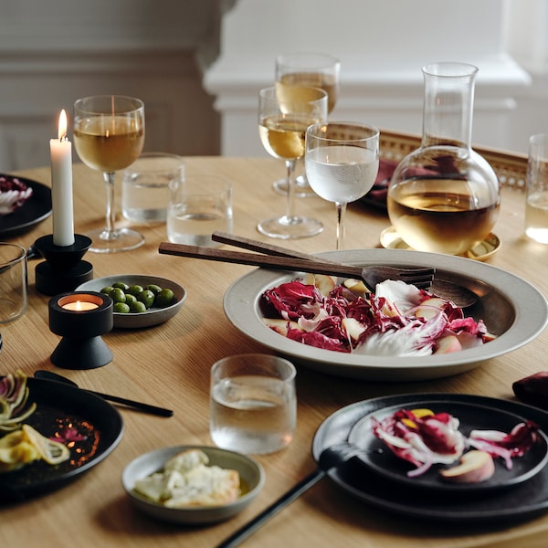 STOCKHOLM 2025 2-piece serving set, walnut, 31 cm