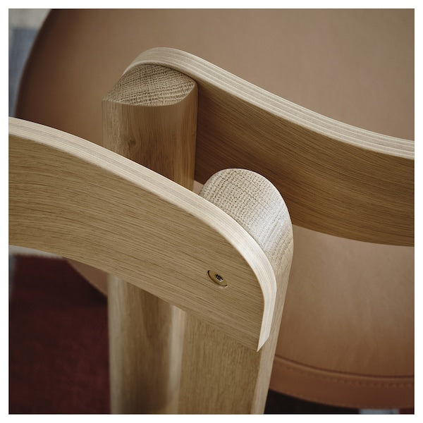 STOCKHOLM 2025 / STOCKHOLM 2025 table and 4 chairs, oak veneer/oak leather, 115 cm