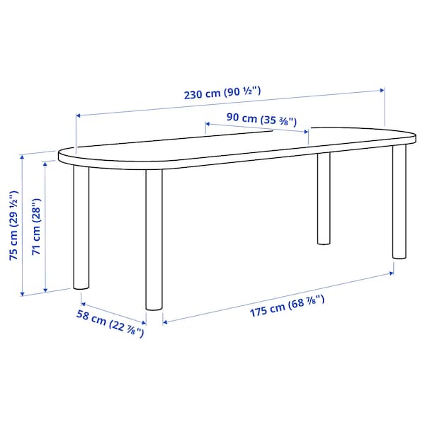 STOCKHOLM 2025 / STOCKHOLM 2025 table and 6 chairs, oak veneer/dark brown leather, 230x90 cm