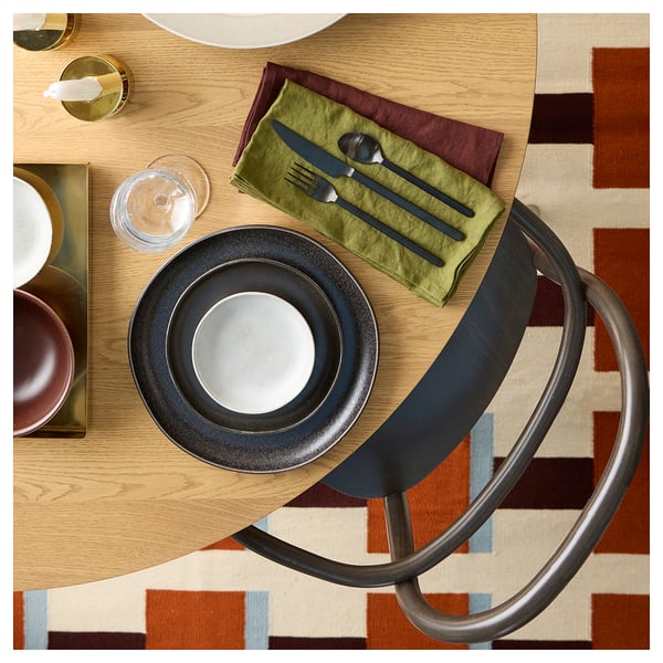 STOCKHOLM 2025 rug, flatwoven, white/brown/light blue handwoven, 170x240 cm