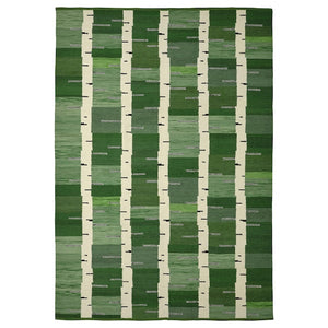 STOCKHOLM 2025 rug, flatwoven, green/white/black handwoven, 170x240 cm