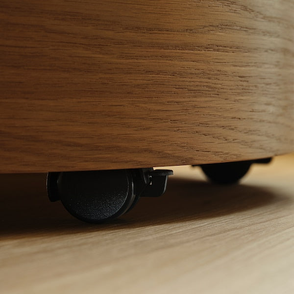 STOCKHOLM 2025 side table on castors, oak veneer, 50 cm