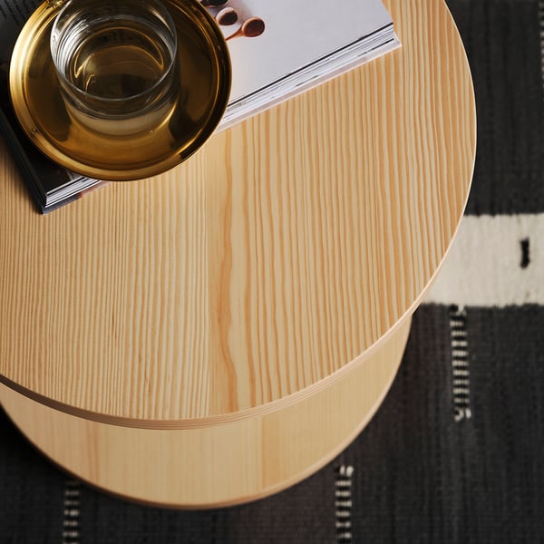 STOCKHOLM 2025 side table, pine veneer natural, 40 cm