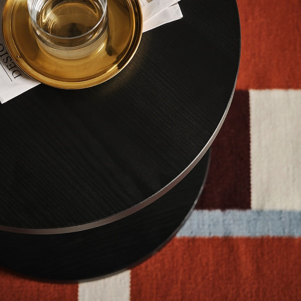 STOCKHOLM 2025 side table, pine veneer black, 40 cm