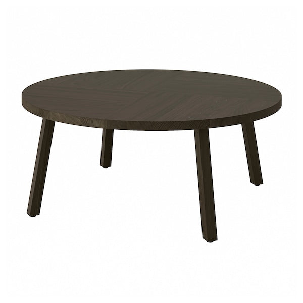 STOCKHOLM 2025 coffee table, oak veneer dark brown, 90 cm