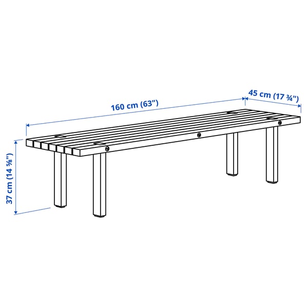 STOCKHOLM 2025 coffee table, pine/natural, 160x45 cm