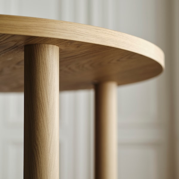 STOCKHOLM 2025 table, oak veneer/oak veneer, 115 cm
