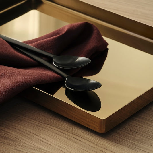 STOCKHOLM 2025 tray, brass-colour, 28x20 cm