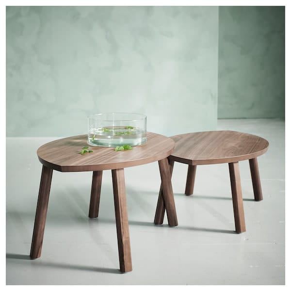 Ikea STOCKHOLM - Nest of tables, set of 2, walnut veneer