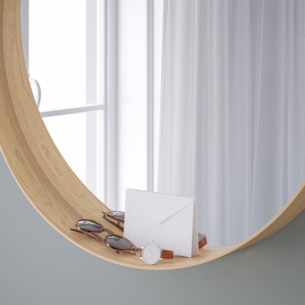 STOCKHOLM mirror, oak veneer, 80 cm