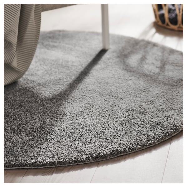 STOENSE rug, low pile, medium grey, 130 cm