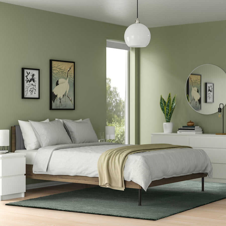 STOENSE rug, low pile, pale green, 300x200 cm