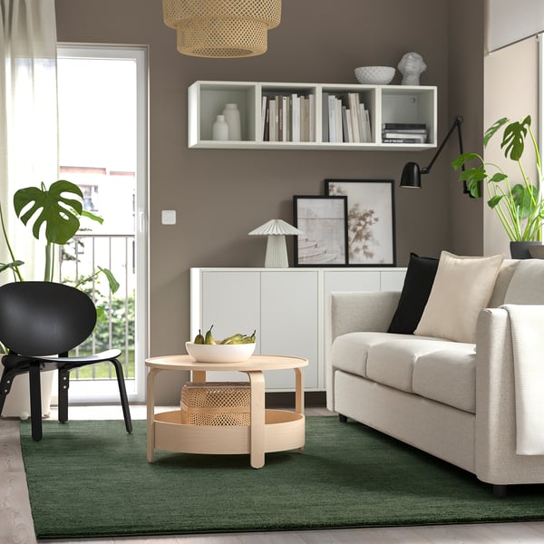 STOENSE rug, low pile, green, 200x300 cm