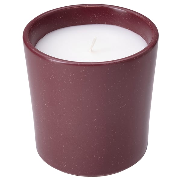 STÖRTSKÖN scented candle in ceramic jar, Berries/red, 50 h