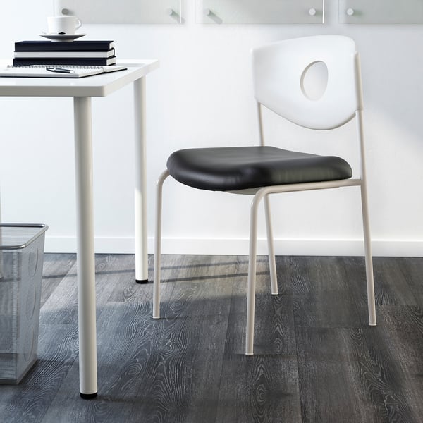 STOLJAN conference chair, white/black, 44x81x51 cm