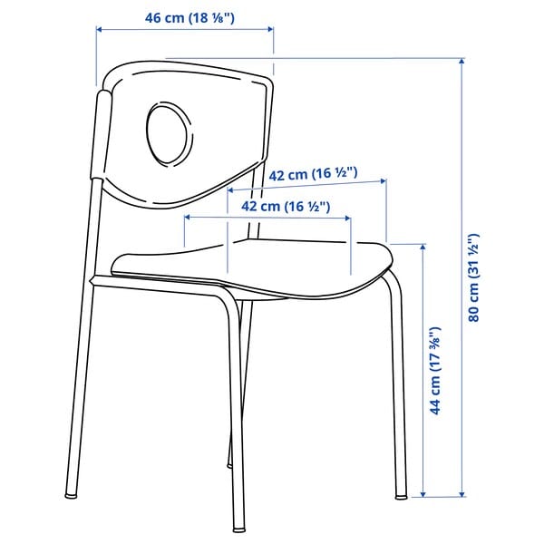 Ikea STOLJAN - Chair frame with backrest, white