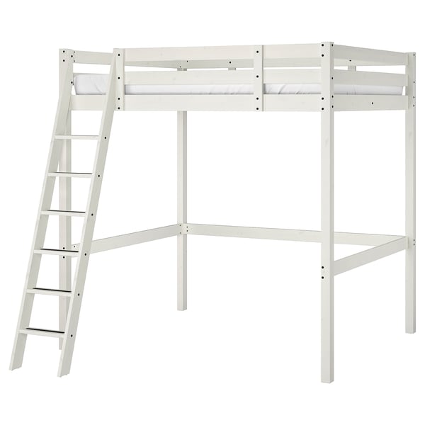 STORÅ loft bed frame, white stain, 140x200 cm