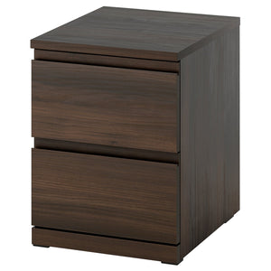 STORKLINTA chest of 2 drawers, dark brown oak effect, 40x50x53 cm