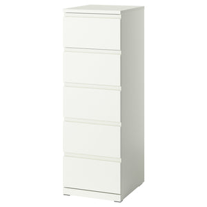 STORKLINTA chest of 5 drawers, white, 40x50x120 cm