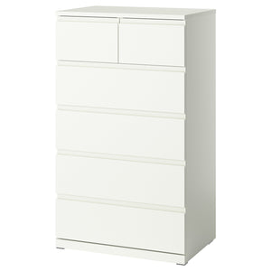 STORKLINTA chest of 6 drawers, white, 70x50x120 cm
