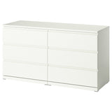 STORKLINTA chest of 6 drawers, white, 140x50x75 cm