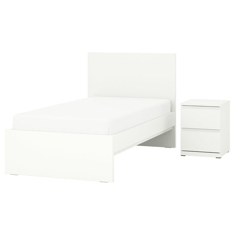 STORKLINTA bedroom furniture, set of 2, white, 90x190 cm