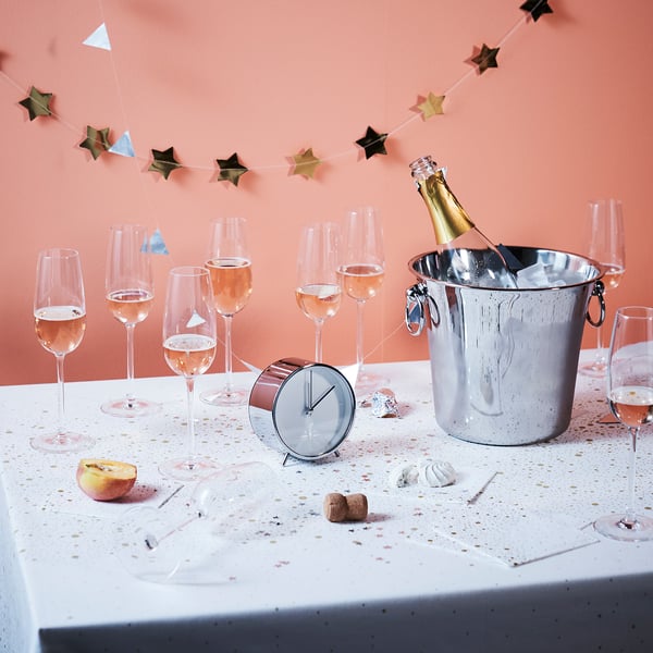 STORSINT champagne glass, clear glass, 22 cl, 6 pack